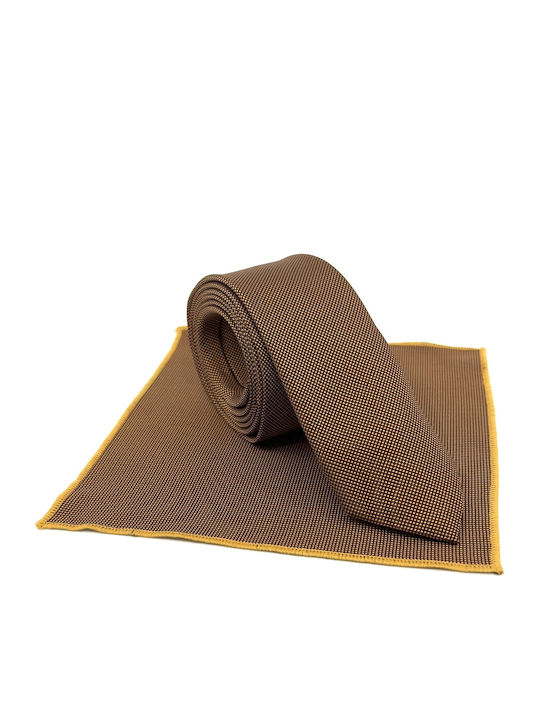 Legend Accessories Set de Cravată pentru Bărbați Tipărit în Culorea Maro