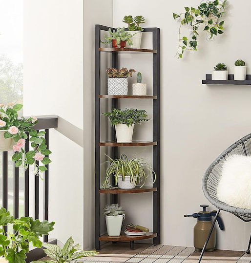 Corner Bookcase Leobert Brown 30x30x150cm