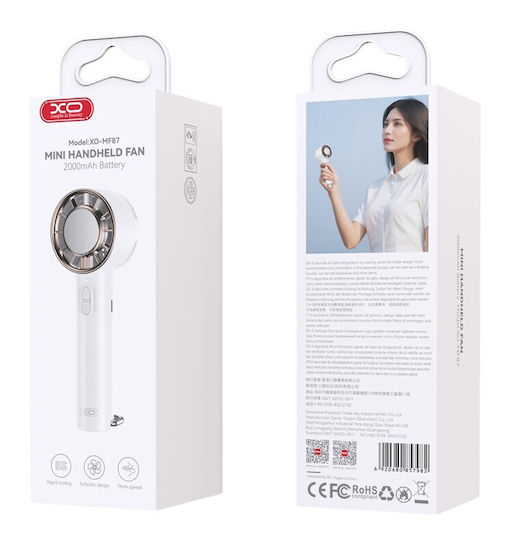 XO Mf87 Handheld Fan USB Bladeless White