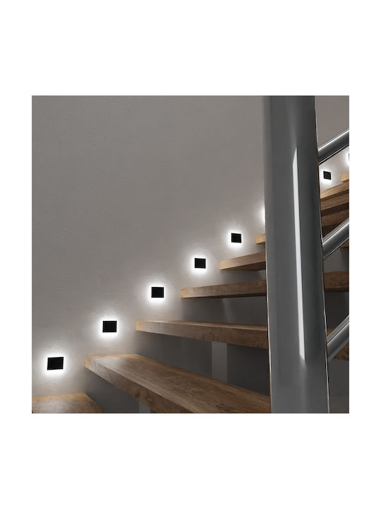Eko Light Leuchte Wand mit Integrierter LED und Neutralweißes Licht Schwarz