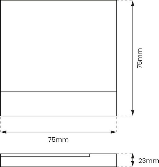 Eko Light Φωτιστικό Τοίχου με Ενσωματωμένο LED και Φυσικό Λευκό Φως Μαύρο