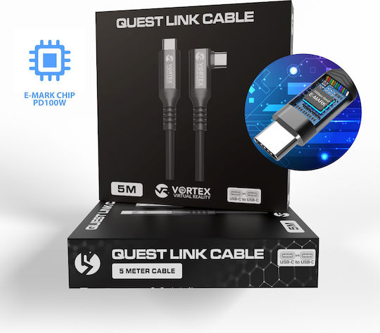 Καλώδιο Vortexvr 5m Usb-c Fast Charging + Συνδετήρας Meta Quest Link