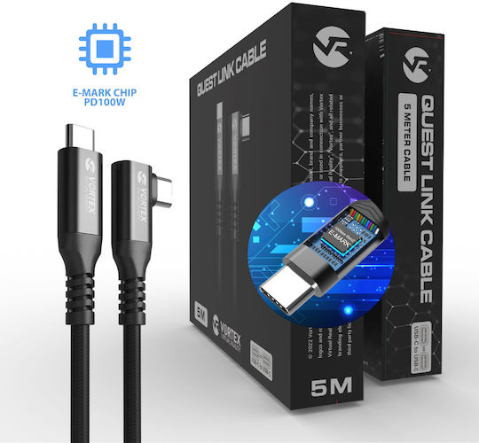 Καλώδιο Vortexvr 5m Usb-c Fast Charging + Συνδετήρας Meta Quest Link