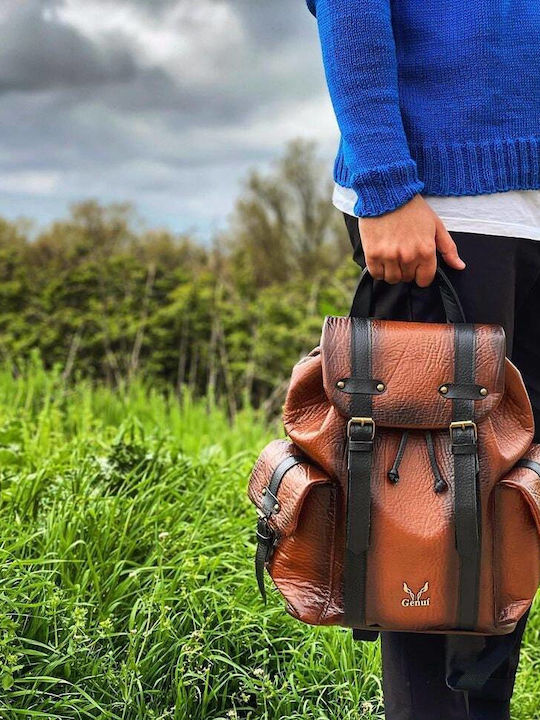 Leder Damentasche Rucksack Tan
