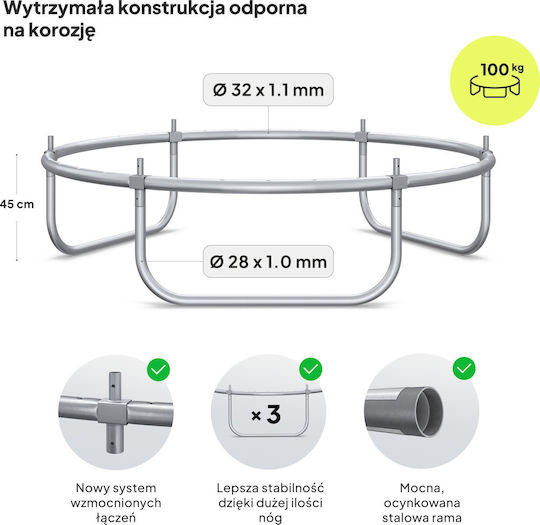 Zipro Jump Pro Outdoor Trampoline Diameter 183cm with Protective Net & Ladder