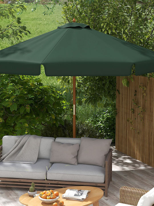 Umbrelă Rotundă Din Lemn Verde Φ3.25xÎnălțime 2.5m