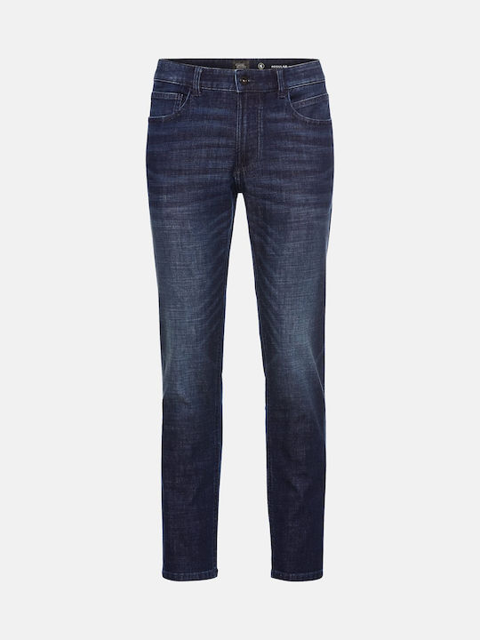 Men's Jeans Pants Elastic with Regular Fit Dark Blue
