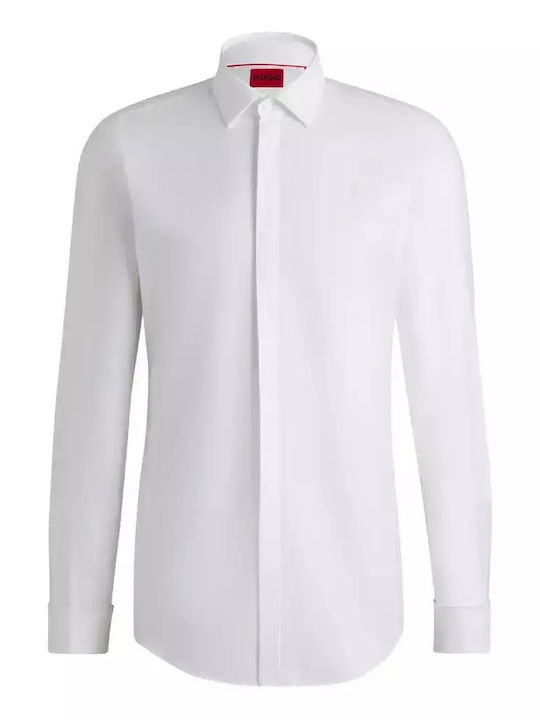 Kason Long-sleeved Linen Shirt Open White