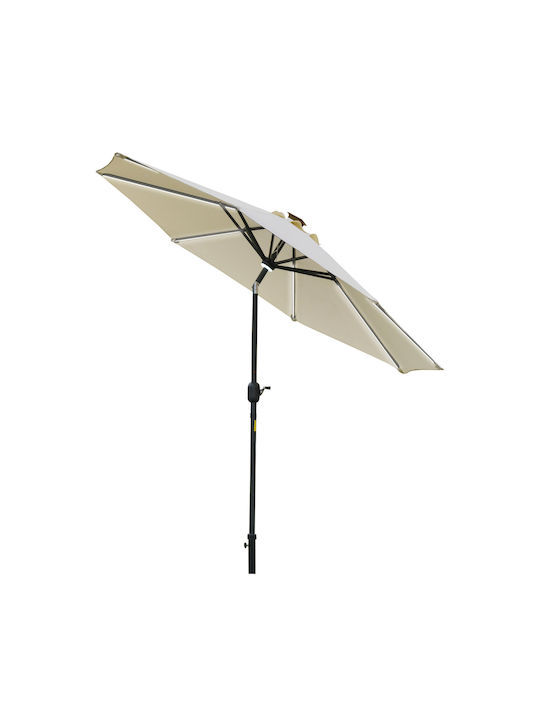 Umbrelă Rotundă Din Aluminiu Bej Φ2.66m