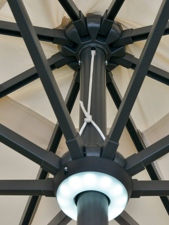 Umbrelă Rotundă Din Aluminiu Bej Φ2.66m