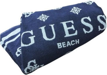 Guess Πετσέτα Θαλάσσης Βαμβακερή Μπλε 180x100εκ.