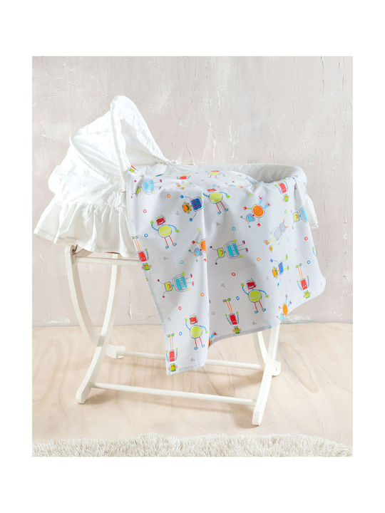 Rythmos Set Copertă de Pătuț cu Față de Pernă Robot Chat Multicoloră 110x160cm. Rythmos Set Copertă de Pătuț cu Față de Pernă Robot Chat Multicoloră 110x160cm.