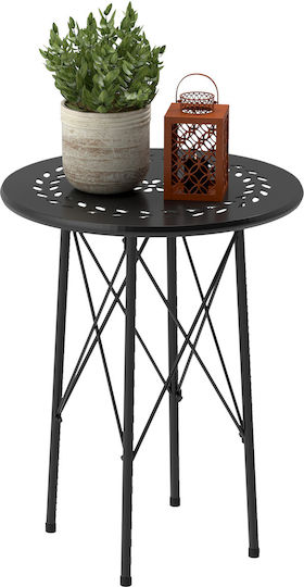 Sitting Room Outdoor Metal Table Black 40x40x50cm