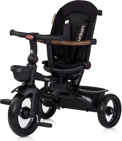 Chipolino Kids Tricycle Bike Urban Foldable Convertible with Parental Handle & Sunshade for 12 Months Blackberry