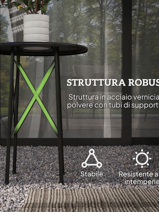 Sitting Room Outdoor Metal Table Black 40x40x50cm