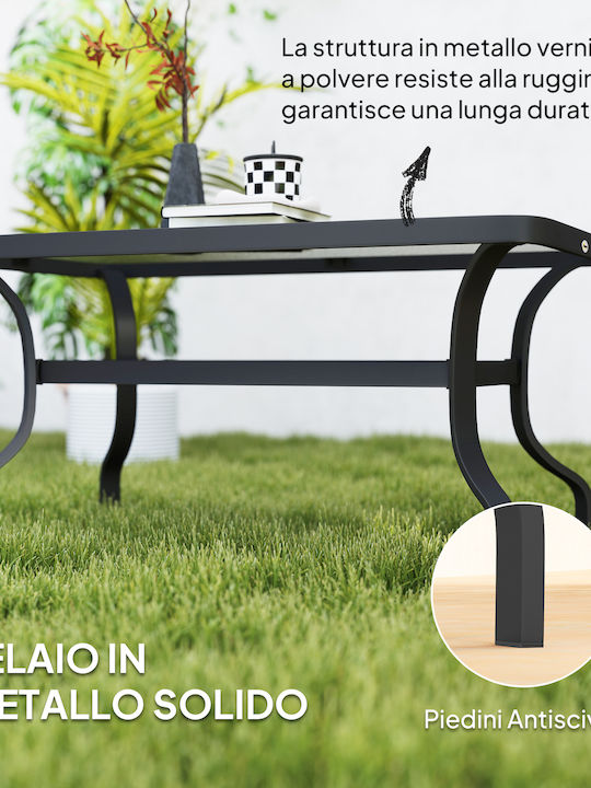 Metal Masa Masa de lounge pentru spații exterioare Negru 95x55x46buc
