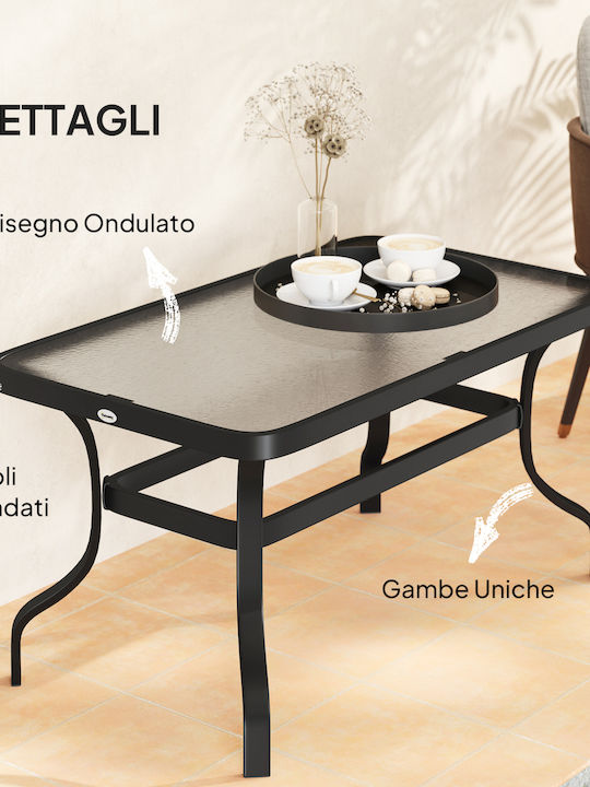 Metal Masa Masa de lounge pentru spații exterioare Negru 95x55x46buc