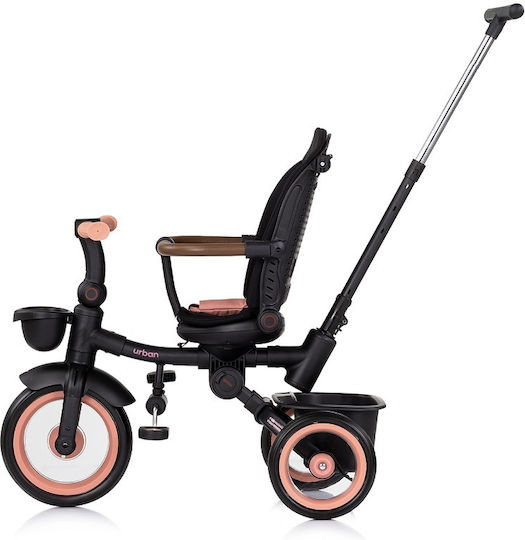 Chipolino Kids Tricycle Urban Foldable Convertible with Parental Handle and Sunshade for 12 Months Pink Marshmallow