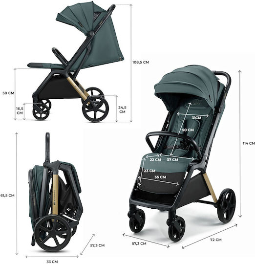 Kinderkraft Loom Cărucior pentru Bebeluși Potrivit pentru Nou-născut Verde jad 9kg