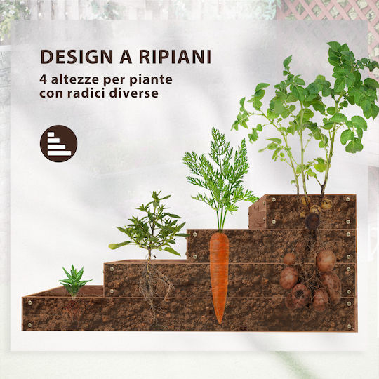 Outsunny Planter Box Lemn Maro 113x113x46cm.