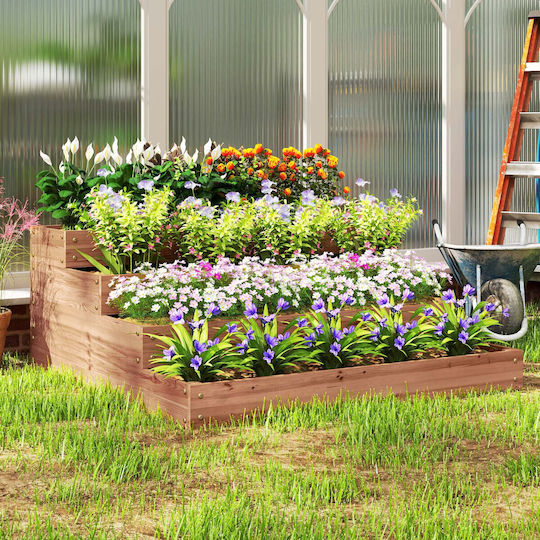 Outsunny Planter Box Lemn Maro 113x113x46cm.