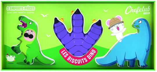 Set de forme pentru biscuiți 3D Dinozaur Chefclub Kids Set de forme pentru biscuiți 3D Dinozaur Chefclub Kids