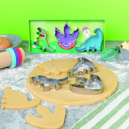 Комплект 3D резци за бисквити динозавър Chefclub Kids