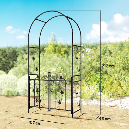 Αψίδα Κήπου από Μέταλλο σε Μαύρο Χρώμα 100x100x220cm
