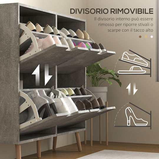 Wooden Shoe Organizer Gray 95x26x95cm