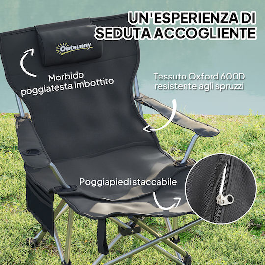 Outsunny Lounger-Armchair Beach Black