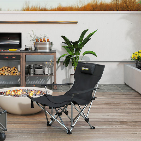 Outsunny Lounger-Armchair Beach Black