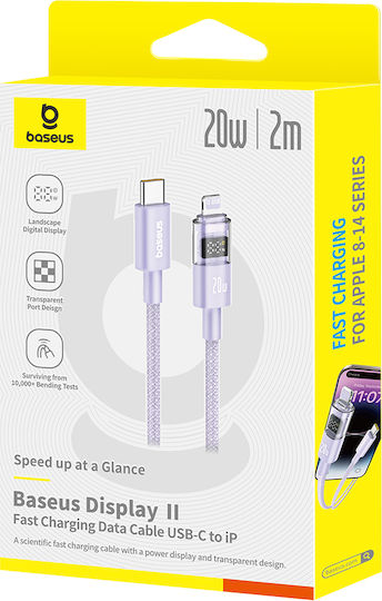 Baseus Data Geflochten USB-C zu Lightning Kabel 20W Lila 2m (P10382703511-01)