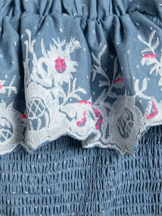 Kinderstoff-Overall-Shorts/Bermudas Blau