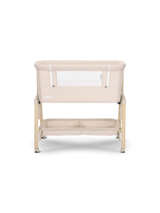 Lorelli Cradle with Mattress, Side Opening, and Wheels Beige