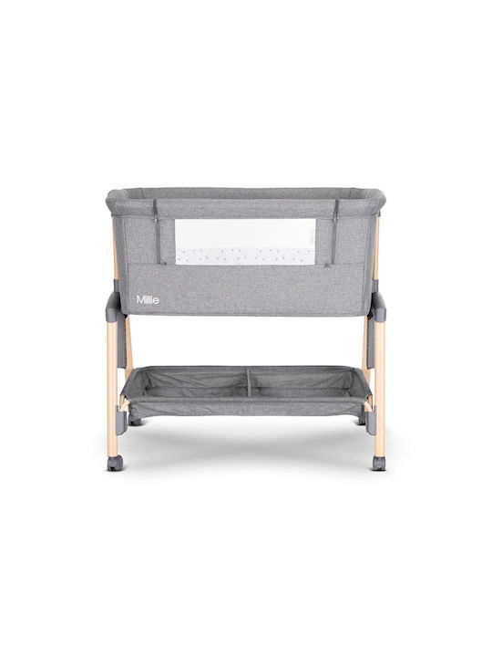 Lorelli Cradle with Mattress, Side Opening, and Wheels Gray