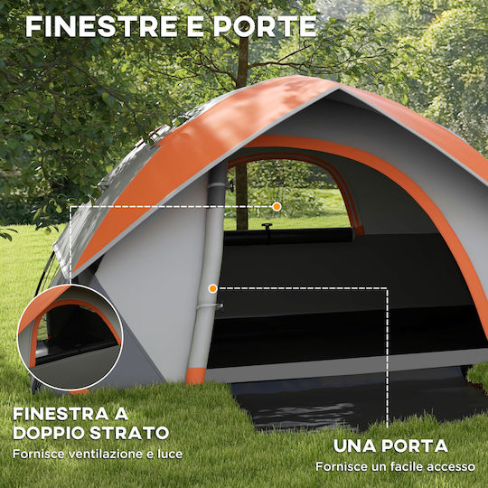 Outsunny Σκηνή Camping Igloo Ορειβασίας Γκρι με Διπλό Πανί 4 Εποχών για 2 Άτομα Αδιάβροχη 3000mm 210x150x110εκ.