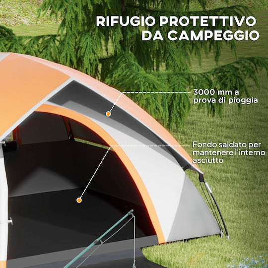 Outsunny Σκηνή Camping Igloo Ορειβασίας Γκρι με Διπλό Πανί 4 Εποχών για 2 Άτομα Αδιάβροχη 3000mm 210x150x110εκ.