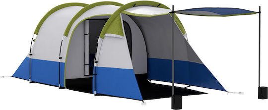 Outsunny Camping Tent Tunnel Green with Double Cloth 3 Seasons for 3 People 420x200x150cm