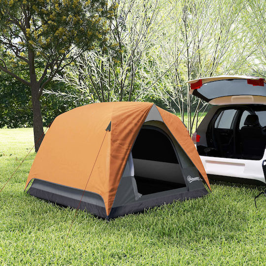 Outsunny Camping Tent Igloo Orange 4 Seasons For 3 People 200x200x135cm