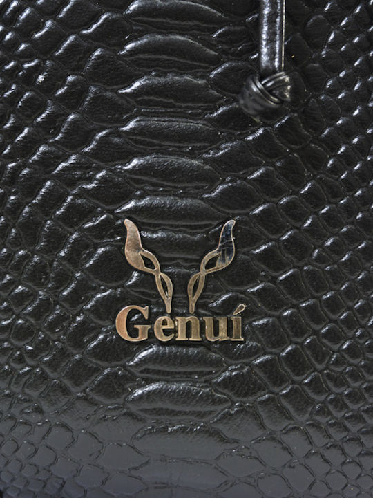Genui Leather Backpack Μαύρο