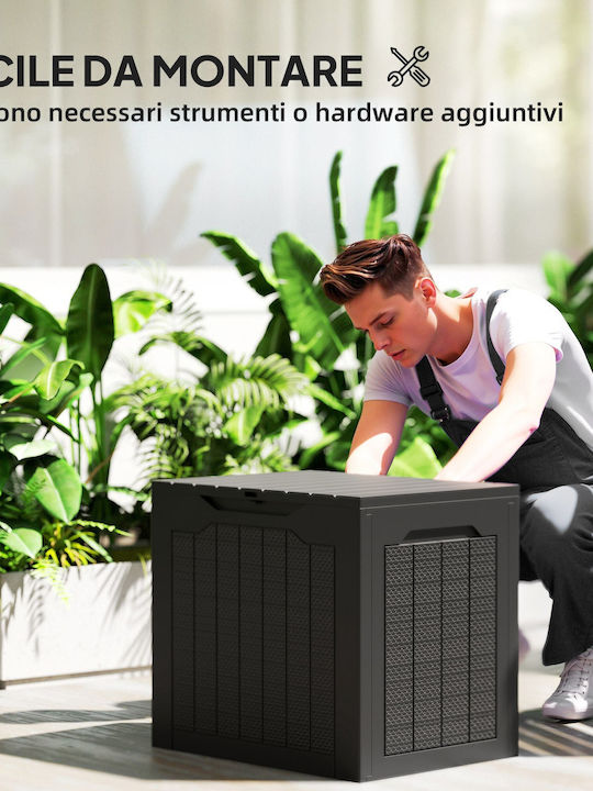 Outsunny Outdoor Storage Box Black L56xW41xH50cm