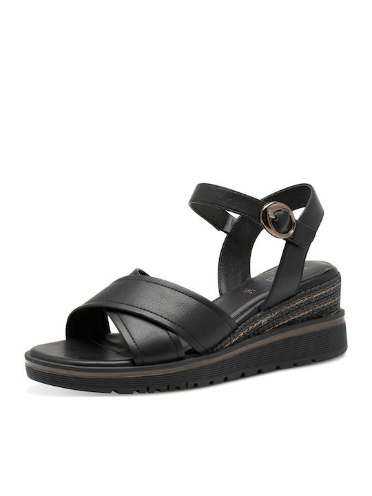 Leder Flache Damen Sandalen Anatomisch Schwarz