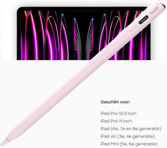Buddi Wave Digital Touch Pen mit Palm Rejection für iPad in Rosa Farbe