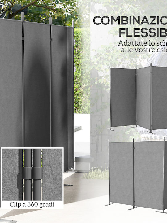 Outsunny Decorativ Paravan Metalic 252x176cm