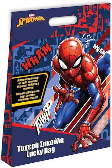 Spiderman Χάρτινη Τσάντα για Δώρο με Θέμα "Spiderman" 6x6x40εκ. 6τμχ (Διάφορα Σχέδια/Χρώματα)