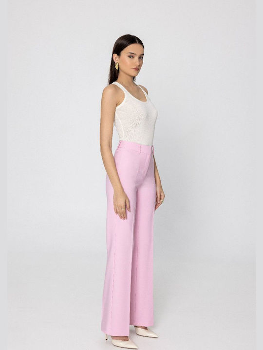 Mind Matter Lorrie Women's Fabric Trousers Pink