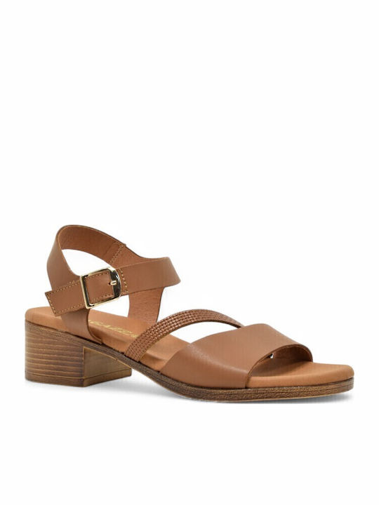 Din piele Sandale Tabac maro