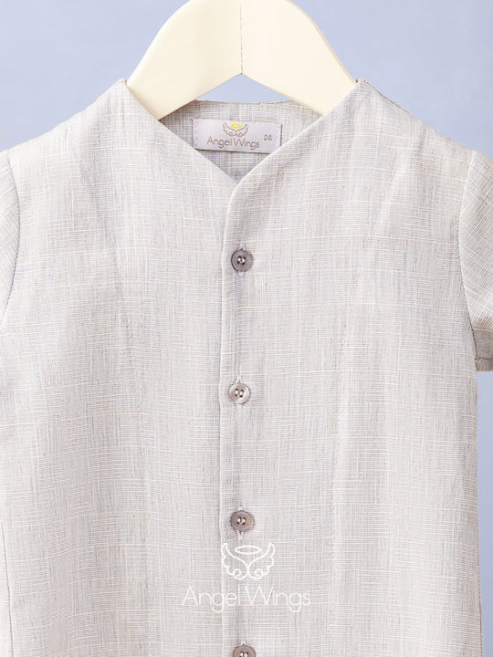 Angel Wings Baptism Suit for Boys Multicolour 4 Pieces