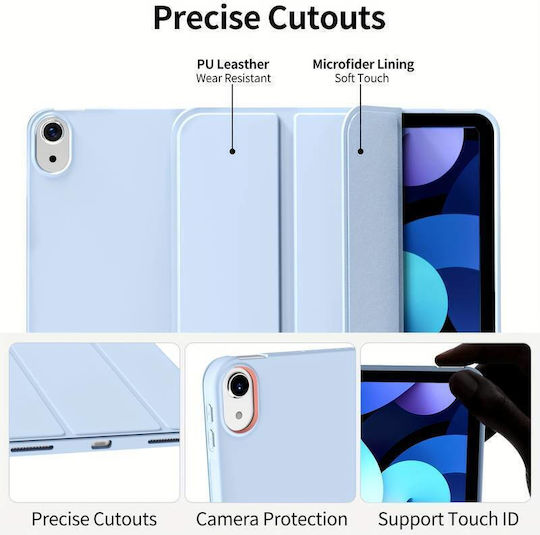 Husa Ultra Slim Pentru Apple Ipad A16 11-inch 2025 10.9-inch 2022 Silicon Tpu Smart Cover – Ice Blue