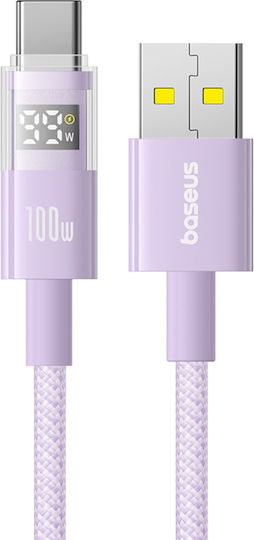 Baseus Geflochten USB 2.0 Kabel USB-C männlich - USB-A 100W Lila 1m (P10382701511-00)